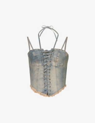 Misbhv Blue Lara Denim Tank Top In Blue