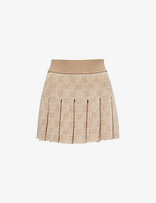 MISBHV: Monogram-pattern pleated knitted mini skirt