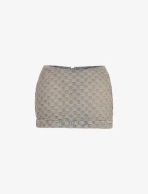 Misbhv Blue Trinity Denim Miniskirt In Blue