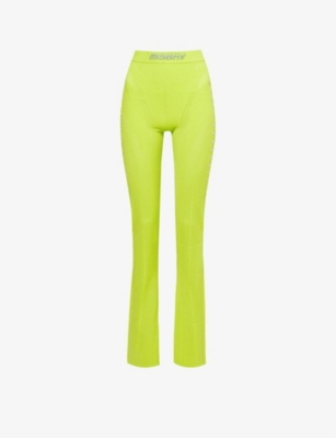 Shop Misbhv Women's Lime Bianca Cut-out Recycled Viscose-blend Trousers