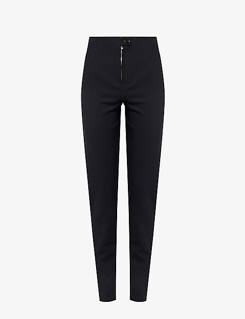 ALAIA: Tapered-leg high-rise stretch-woven trousers