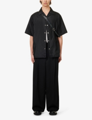 Shop Jil Sander Mens Black Padded Relaxed-fit Shell Shirt