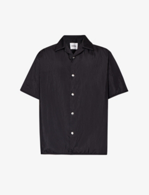 Shop Jil Sander Men's Black Padded Relaxed-fit Shell Shirt