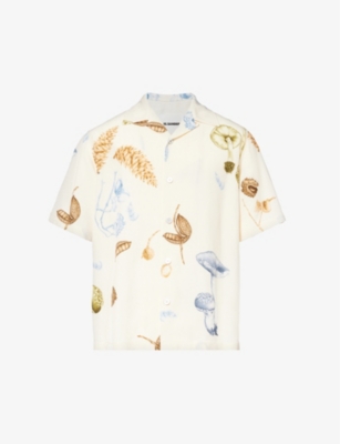 JIL SANDER JIL SANDER MEN'S MULTI GRAPHIC-PRINT SHORT-SLEEVED WOVEN SHIRT