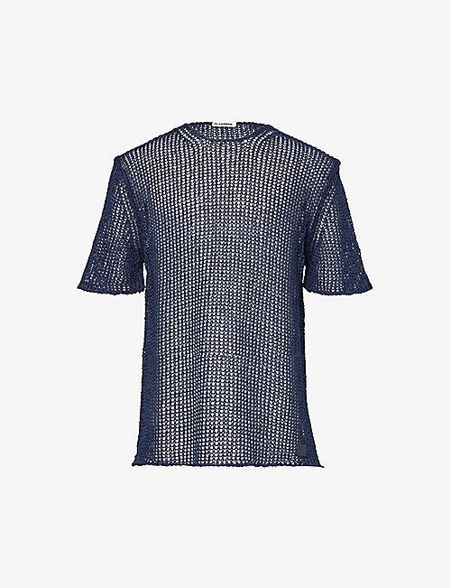 JIL SANDER: Brand-patch cotton knitted T-shirt