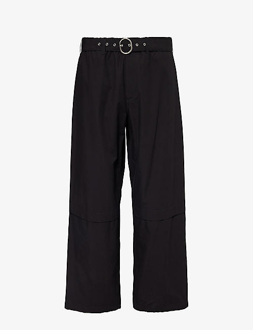 JIL SANDER: Wide-leg mid-rise cotton trousers