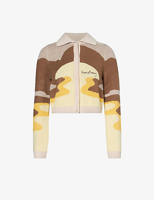 HOUSE OF SUNNY: Dunes Tripper graphic-knit knitted cardigan