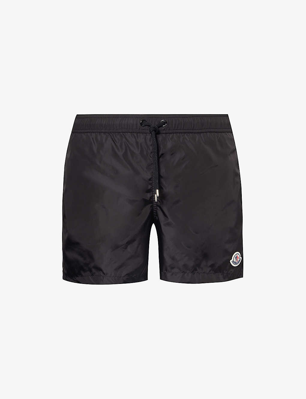Moncler Mens Black Brand-patch Regular-fit Swim Shorts