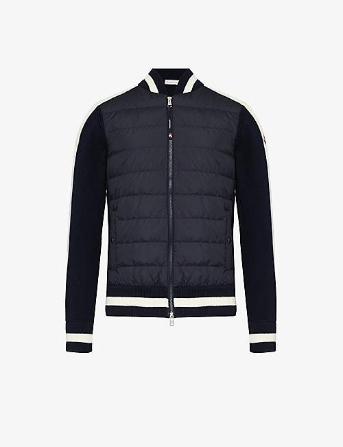 MONCLER: Contrast-sleeve quilted shell-down jacket