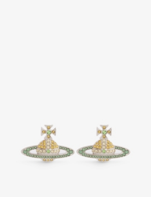 Vivienne Westwood Jewellery Womens Platinum/topaz,erin Kika Silver-tone Brass Emerald, Topaz And Per In Multi