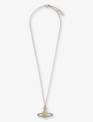 VIVIENNE WESTWOOD JEWELLERY: Kika silver-tone brass topaz and peridot pendant necklace