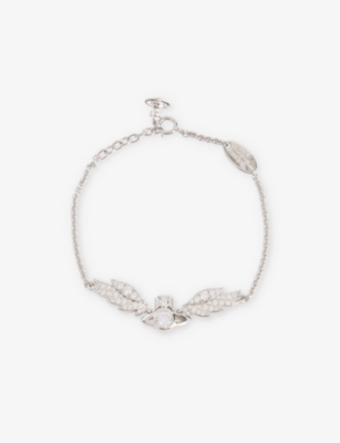 Shop Vivienne Westwood Jewellery Women's Platinum / White Cz Dawna Orb-embellished 925 Sterling Silver An