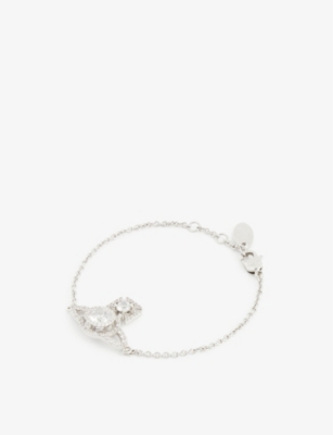 VIVIENNE WESTWOOD JEWELLERY: Norabelle brass and cubic zirconia bracelet