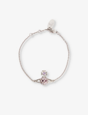 VIVIENNE WESTWOOD JEWELLERY: Willa Bas Relief silver-tone brass and crystal-embellished bracelet
