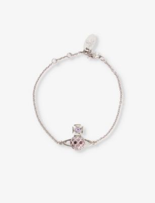 VIVIENNE WESTWOOD JEWELLERY Willa Bas Relief silver tone brass and crystal embellished bracelet Selfridges