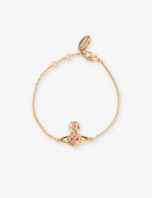 VIVIENNE WESTWOOD JEWELLERY: Willa Bas Relief gold-tone brass and crystal-embellished bracelet