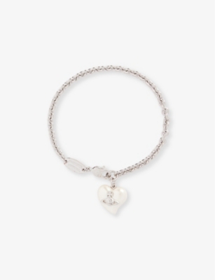 Shop Vivienne Westwood Jewellery Womens Platinum/creamrose Pearl Sheryl Brass And Faux-pearl Bracelet