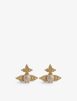 VIVIENNE WESTWOOD JEWELLERY Feodora brass and faux pearl earrings