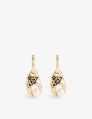 Vivienne Westwood Jewellery Freda Brass And Faux-pearl Drop Earrings In Gold