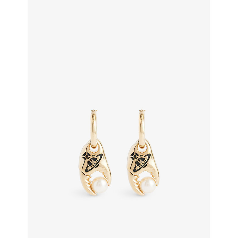 Vivienne Westwood Jewellery Freda Brass And Faux-pearl Drop Earrings In Gold