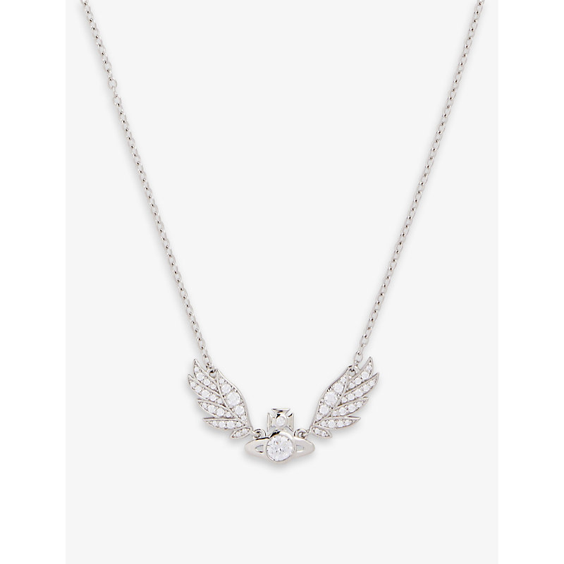 Vivienne Westwood Jewellery Dawna Orb-embellished Recycled-silver Necklace In Platinum / White Cz