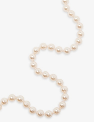 Sheryl faux-pearl and brass necklace