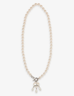 Shop Vivienne Westwood Jewellery Women's Platinum /rose Pearl Sheryl Faux-pearl And Brass Necklace