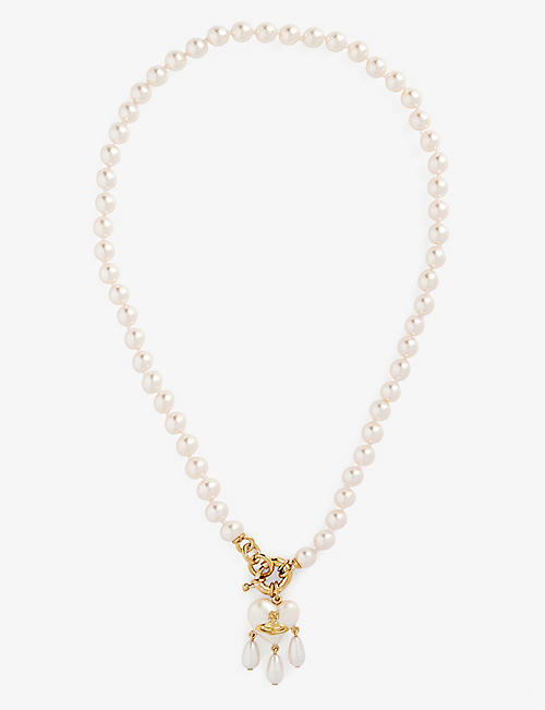 VIVIENNE WESTWOOD JEWELLERY: Sheryl faux-pearl and brass necklace