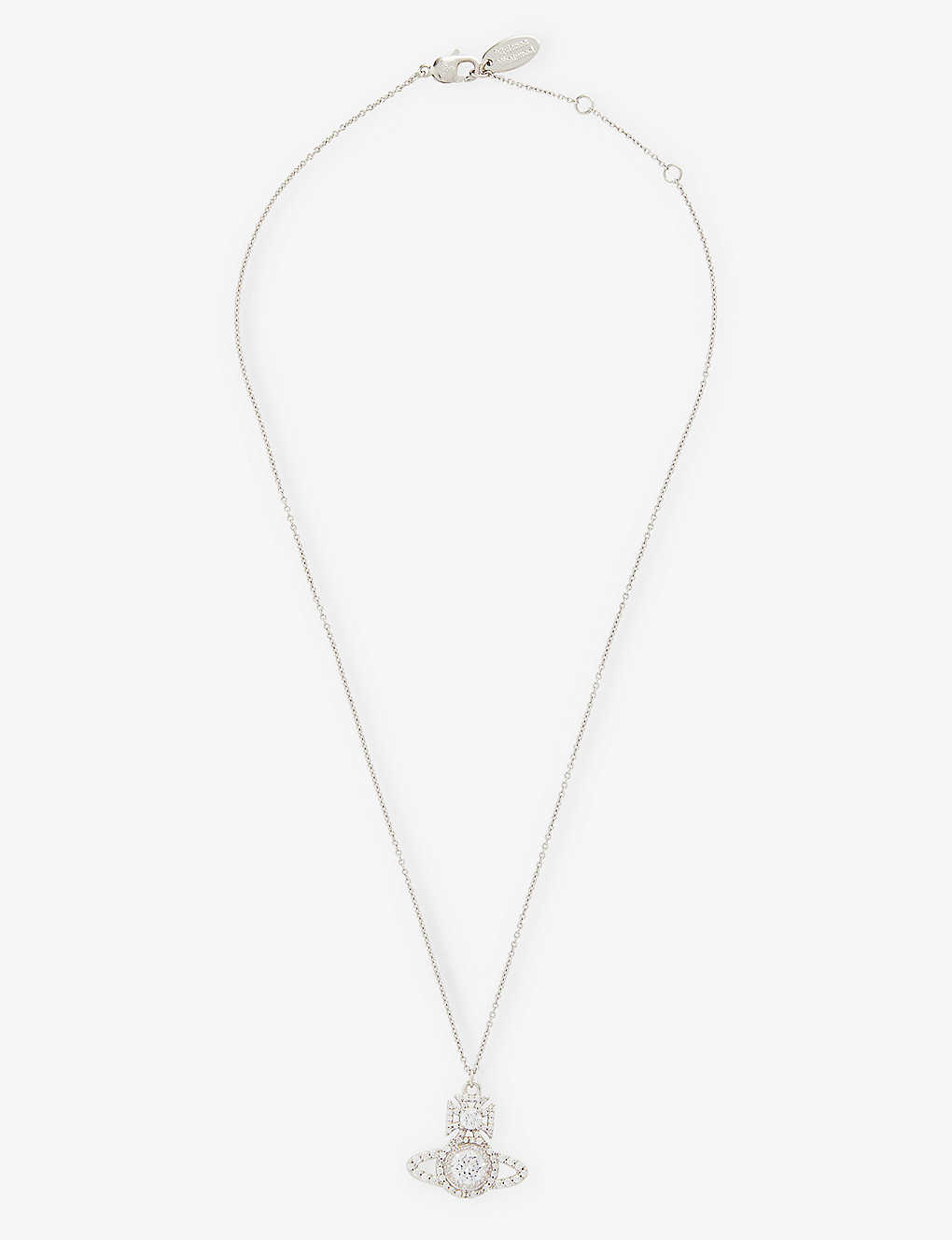 Vivienne Westwood Jewellery Norabelle Brass And Cubic Zirconia Necklace In Platinum / White Cz