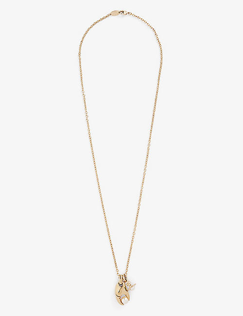 VIVIENNE WESTWOOD JEWELLERY: Freda brass and faux-pearl pendant necklace