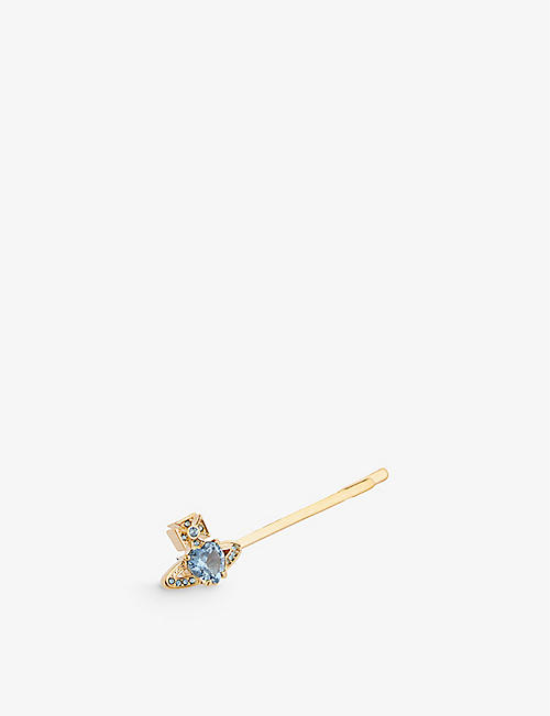 VIVIENNE WESTWOOD JEWELLERY: Ariella brass and opal orb bobby pin
