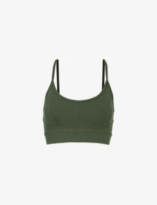 VARLEY: Always Irena brand-print stretch-recycled-polyester sports bra