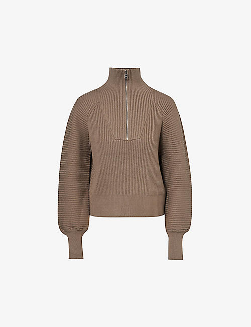 VARLEY: Reid relaxed-fit woven-blend jumper