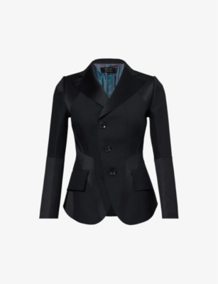 Shop Shiro Sakai Women's Black Classic Slim-fit Wool Blazer