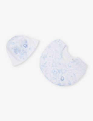 DIOR: Logo-embroidered printed cotton-jersey gift set 1-6 months