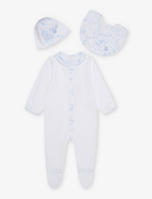 DIOR: Logo-embroidered printed cotton-jersey gift set 1-6 months