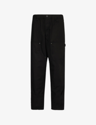 Yohji Yamamoto Straight-leg Cotton Trousers In Black