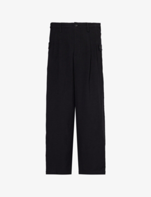 YOHJI YAMAMOTO: Wide-leg relaxed-fit linen-blend trousers