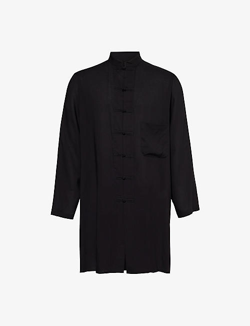 YOHJI YAMAMOTO: Knotted-button relaxed-fit woven shirt