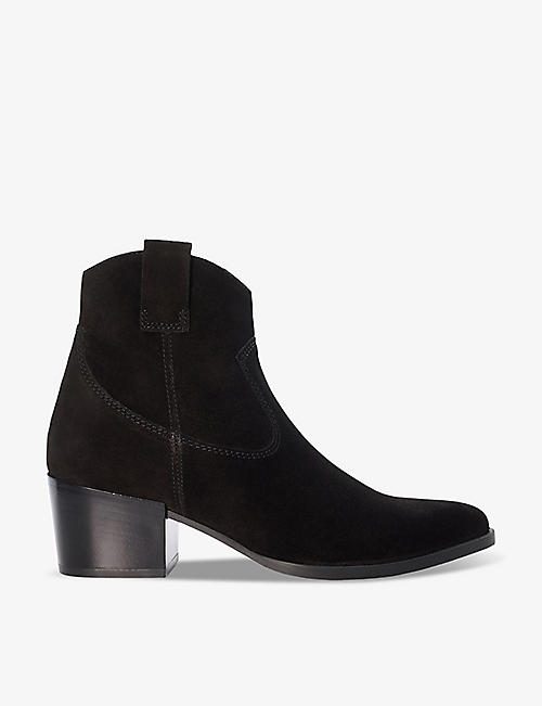 DUNE: Possibility suede heeled ankle boots
