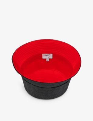 Shop Christian Louboutin Men's Black Bobino Logo-jacquard Cotton-blend Bucket Hat