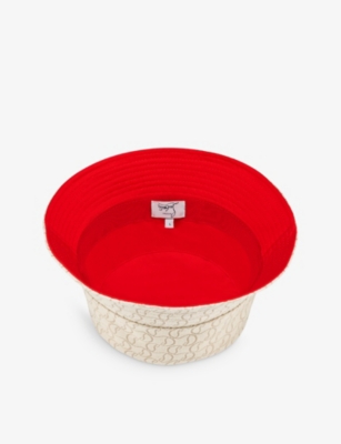 Shop Christian Louboutin Men's Tural Bobino Logo-jacquard Cotton-blend Bucket Hat In Natural