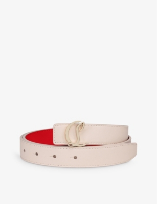 CHRISTIAN LOUBOUTIN: Logo-buckle leather belt