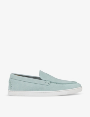 Christian Louboutin Calf Leather Boat Shoes In Iceberg