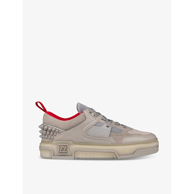 Shop Christian Louboutin Men's Astroloubi Leather Low-top Trainers In Goose