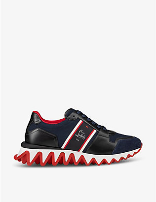 CHRISTIAN LOUBOUTIN: Nastroshark chunky-sole leather low-top trainers