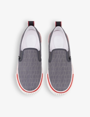 Shop Christian Louboutin Mens Smoky Pedro Boat Cotton-blend Low-top Trainers