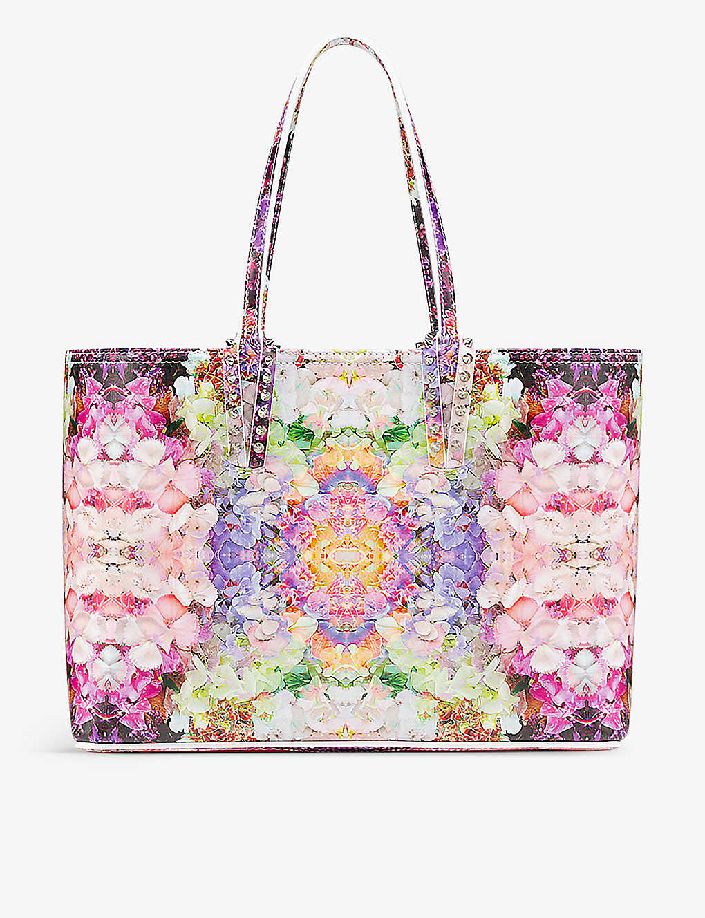 Christian Louboutin Womens Multi Cabata Small Floral-print Leather Tote Bag