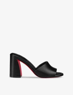 Shop Christian Louboutin Jane 85 Leather Mules In Black