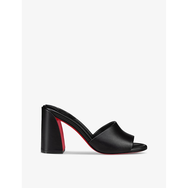 Shop Christian Louboutin Jane 85 Leather Mules In Black